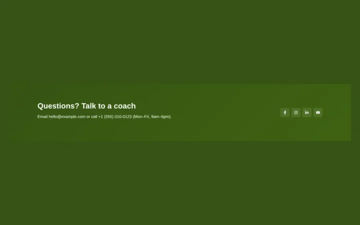 Desktop preview of the Gradient contact band Elementor template