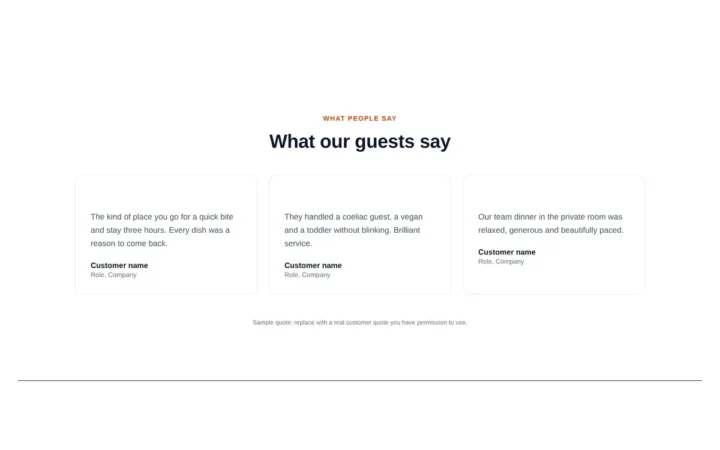 Desktop preview of the Guest reviews grid Elementor template