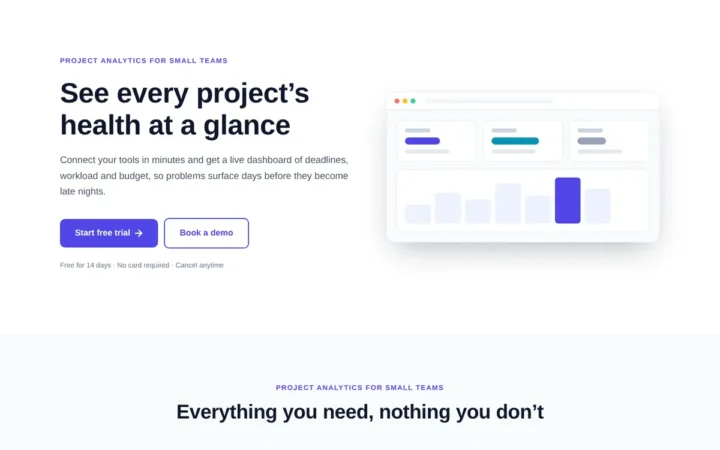 Desktop preview of the SaaS product landing page Elementor template