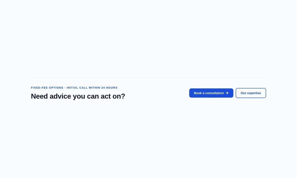 Desktop preview of the Slim split CTA row Elementor template